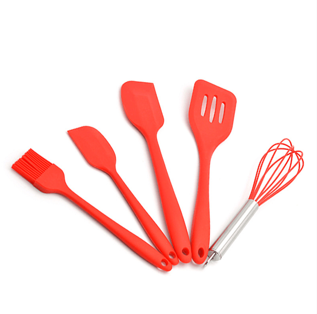 E SPRING custom 5 pcs silicone cooking kitchen utensils silicone kitchenware tool set, utensils kitchen tool