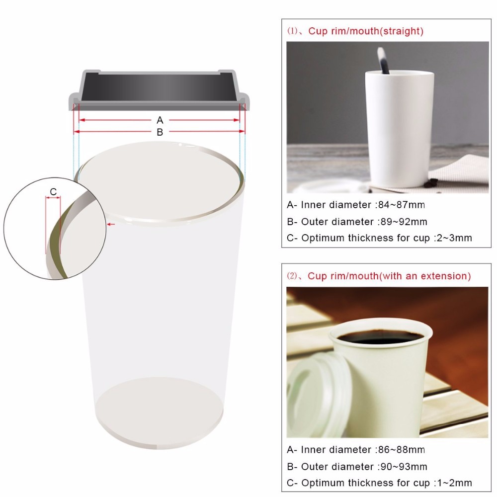 Eco-friendly Reusable Coffee Mug Accessories Silicone Sippy Cup Lid