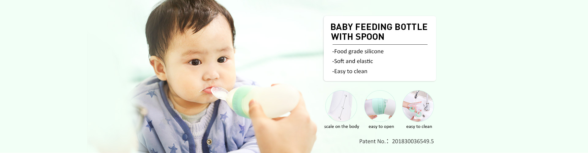 Portable Custom Logo Safety Food Grade Dispenser Food Pouch Silicone Baby Feeder Feeding Bottle