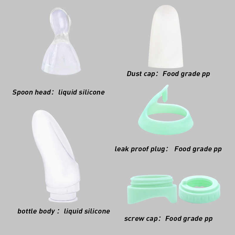 Portable Custom Logo Safety Food Grade Dispenser Food Pouch Silicone Baby Feeder Feeding Bottle