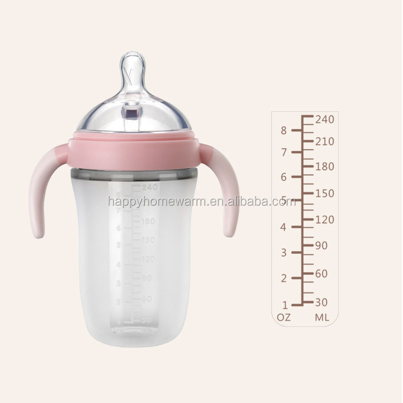 100% Food Grade BPA Free Silicon Baby Feeding Bottles Set For Breast Milk and Formula