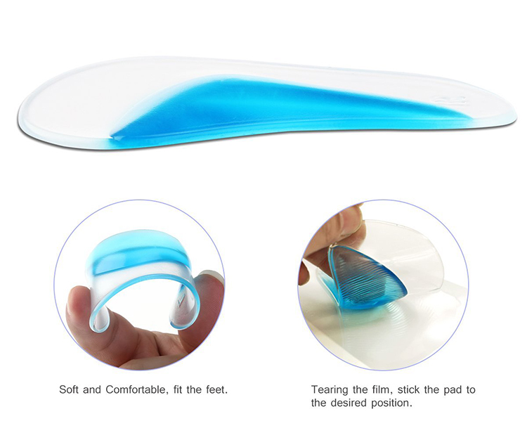 Arch Support Insoles Gel Foot Massage Flat Feet Insoles