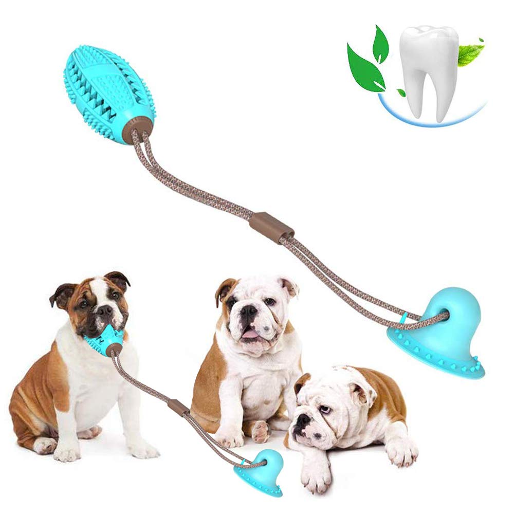 Dog Toy Silicon Suction Cup Tug Interactive Dog Ball Toys For Pet Chew Bite Tooth Cleaning Toothbrush Feeding Pet Supplies