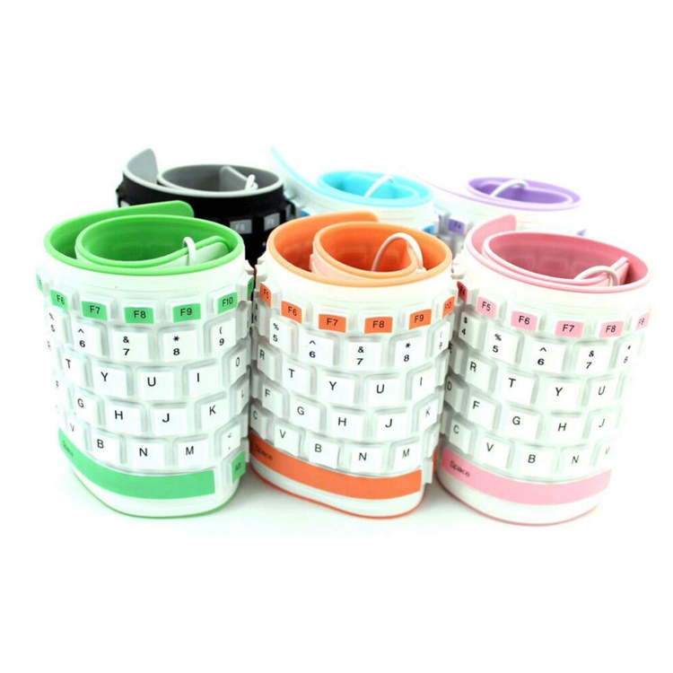 103 key  USB Wired Waterproof Rollup Silicone Foldable Keyboard