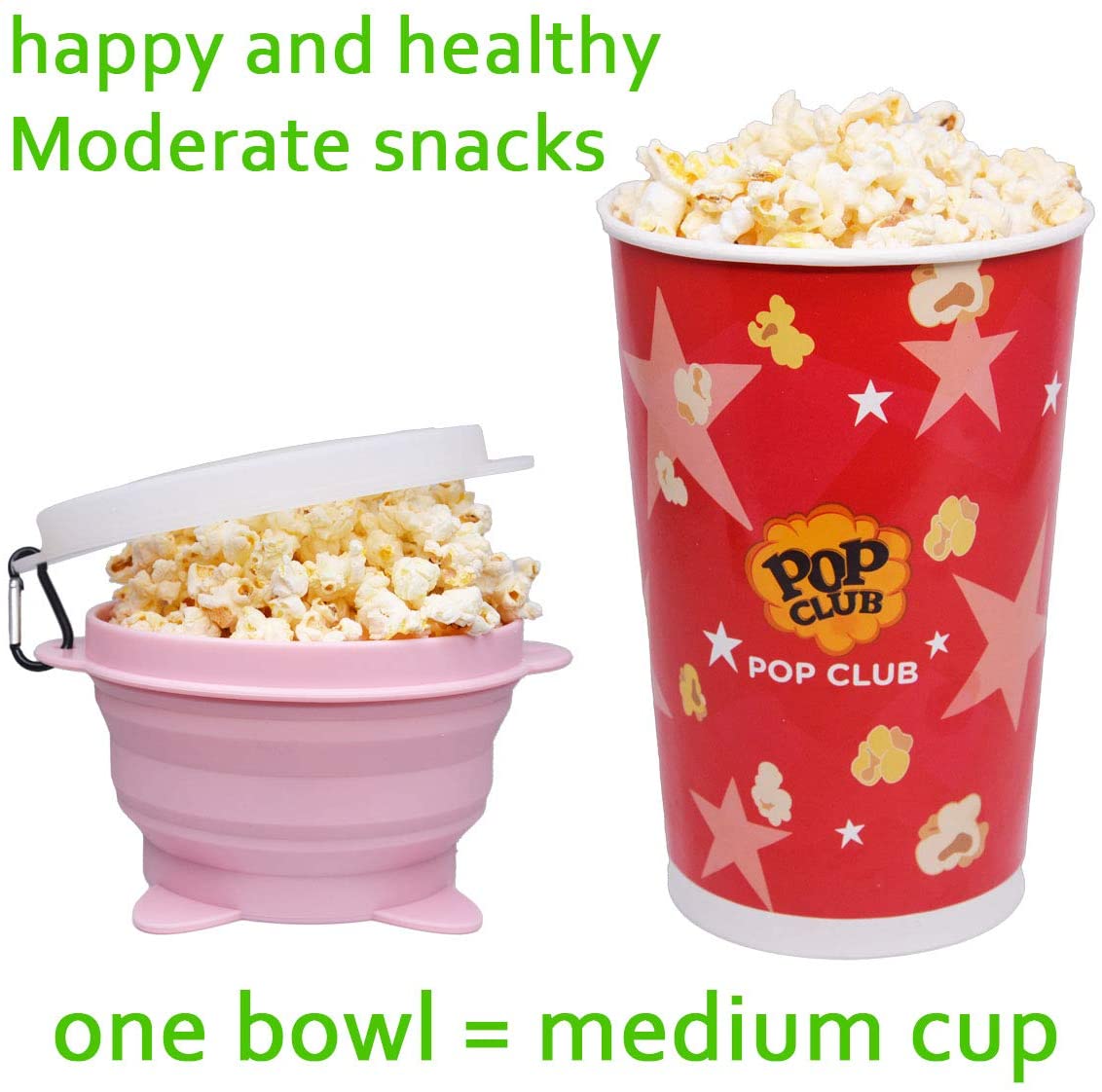 BPA Free Outdoor Travel Food Storage Set Collapsible Microwave Popcorn Bowl Silicone Bowl With Lid Clip