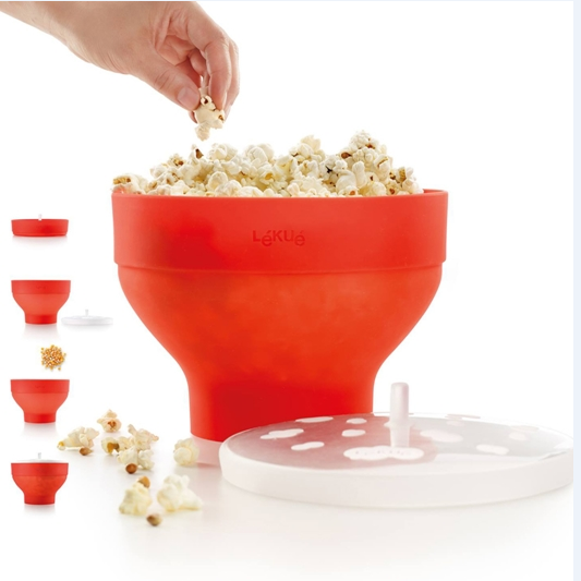 2019 Amazon New Product Silicone Popcorn Popping Bowl folding Microwave Silicone Popcorn Maker Bowl