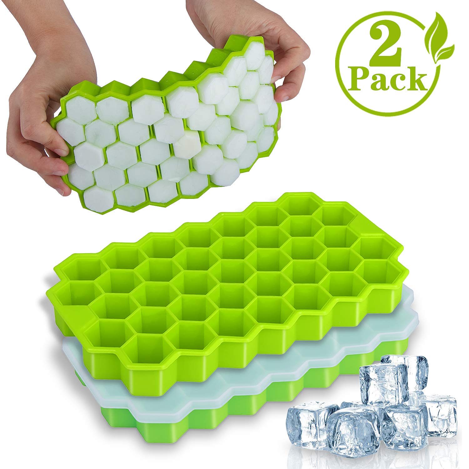 USSE Amazon hot selling 37 cells Whiskey, Cocktail, Stackable Flexible Safe silicone ice tray