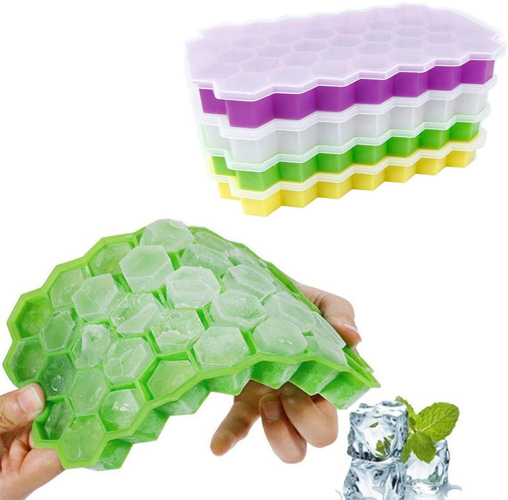 USSE Amazon hot selling 37 cells Whiskey, Cocktail, Stackable Flexible Safe silicone ice tray