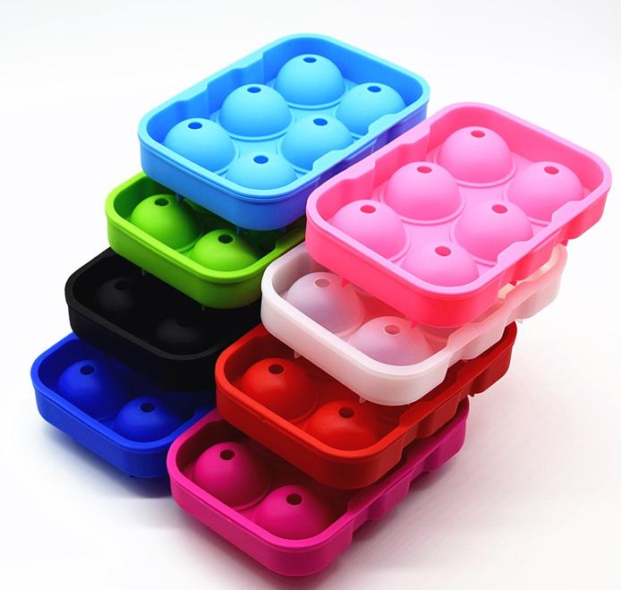 Round BPA Free Cube Trays Ice spheres cube maker silicone ice ball mold for Cocktail Whiskey