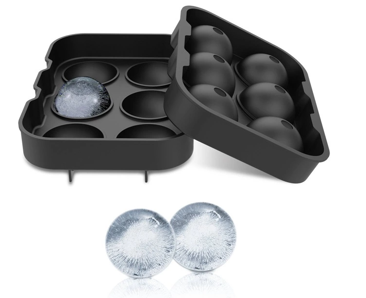 Round BPA Free Cube Trays Ice spheres cube maker silicone ice ball mold for Cocktail Whiskey