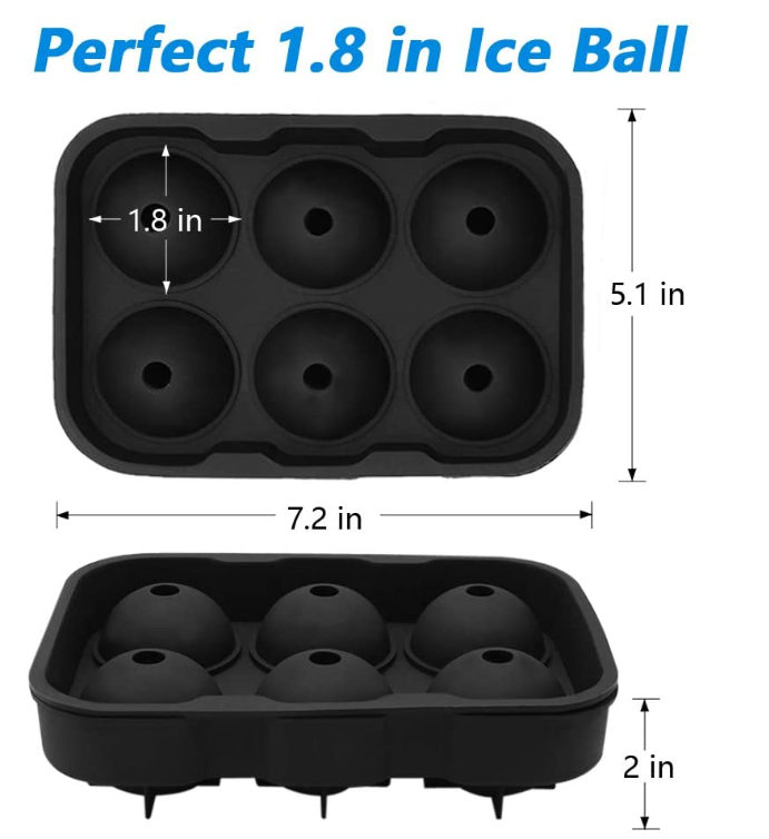 Round BPA Free Cube Trays Ice spheres cube maker silicone ice ball mold for Cocktail Whiskey