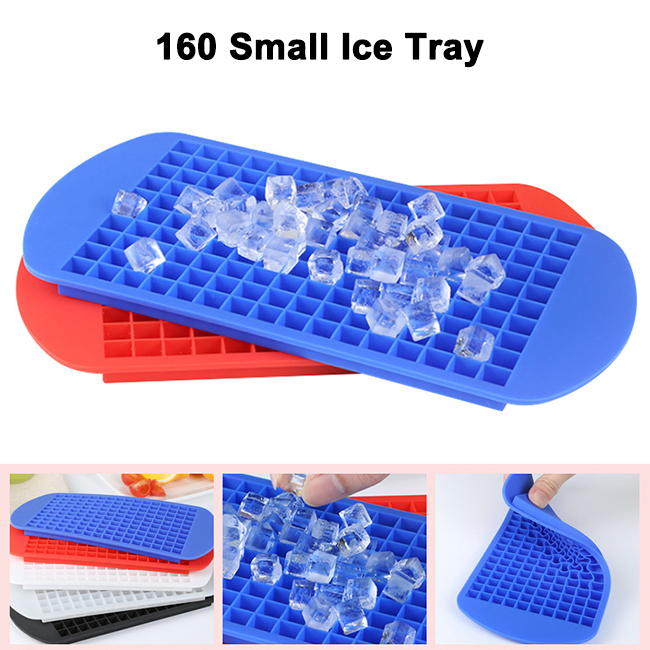 wholesale food grade household ice cream tools mini 160 cavities cubes molds silicone ice cube tray