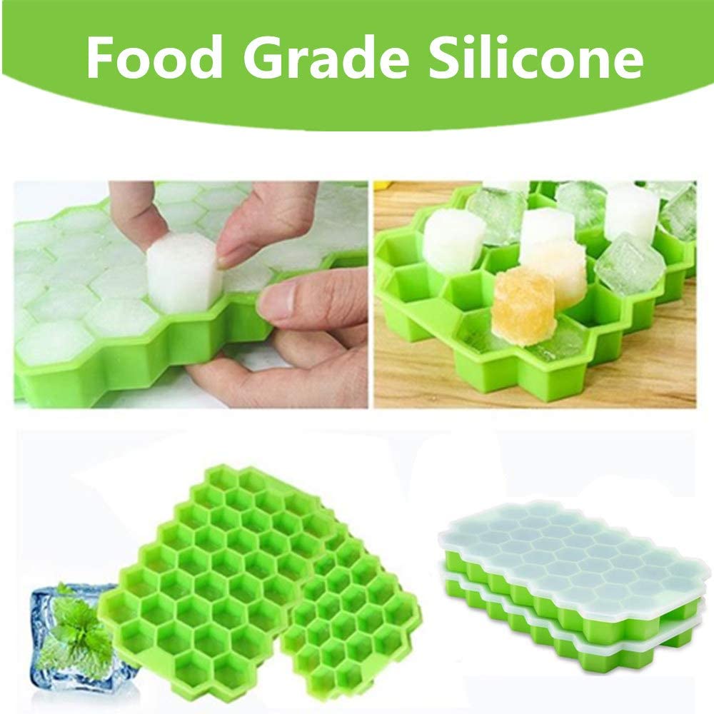 Silicone Mini Ice Cube Trays 2 Pack Ice Tray Silicone Ice Cube Mold Ball Molds Honeyhomb Shaped