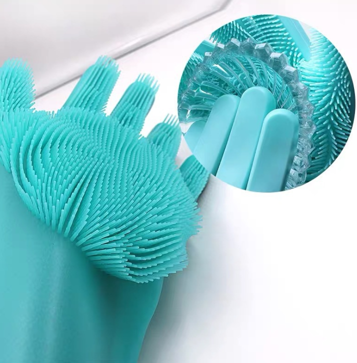 Silicone Scrubbing Kitchen Gloves for Dishes, Household Dish Washing Cleaning Gloves