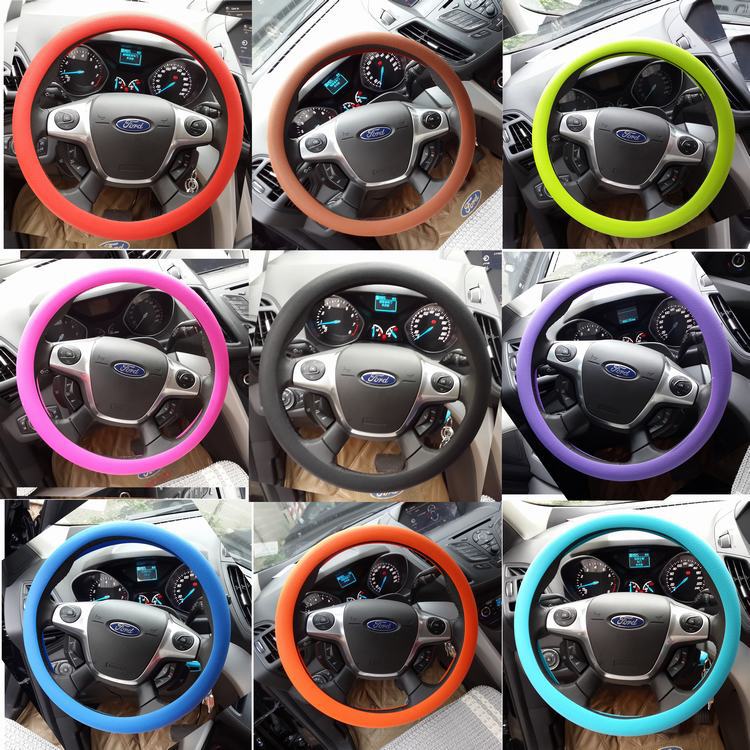 Soft Multi Color Universal Skin Soft Silicone Steering Wheel Cover Leather Texture Car Auto Silicone Steering Wheel Cover T-0070