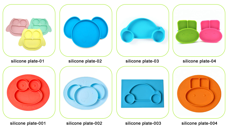 Food Grade silicone baby suction cup mat placemat one-piece silicone baby dinner plate and bowls