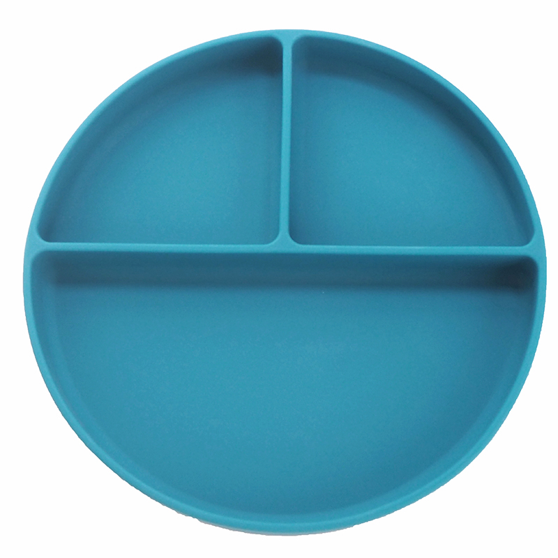 Baby Feeding Round shaped Silicone dinner Bacteria Resistant silicone plate