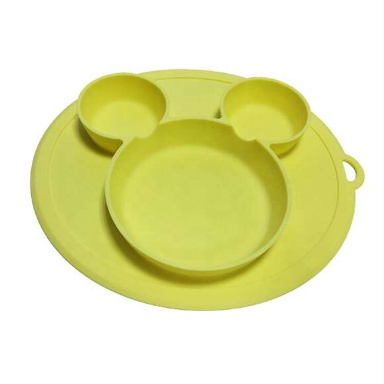 YK3038 Children's tableware Toddler feeding tableware Drop resistant dinner plate Silicone children's dinner plate