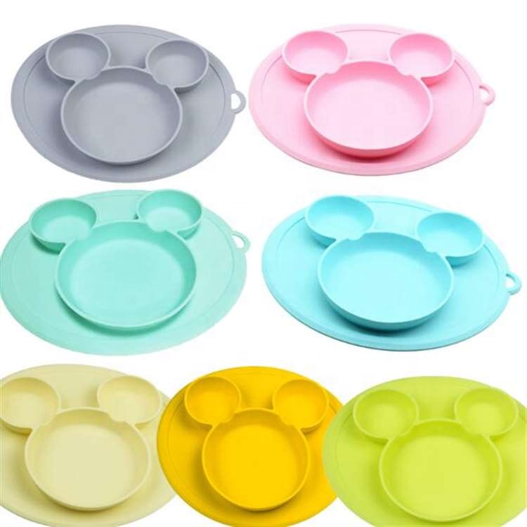 YK3038 Children's tableware Toddler feeding tableware Drop resistant dinner plate Silicone children's dinner plate