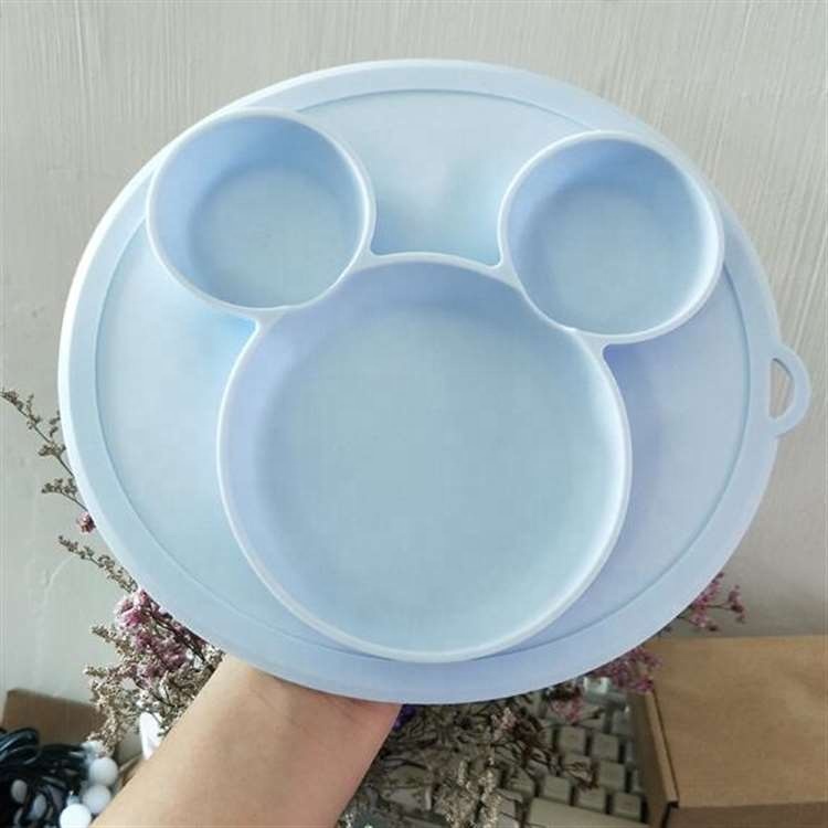 YK3038 Children's tableware Toddler feeding tableware Drop resistant dinner plate Silicone children's dinner plate