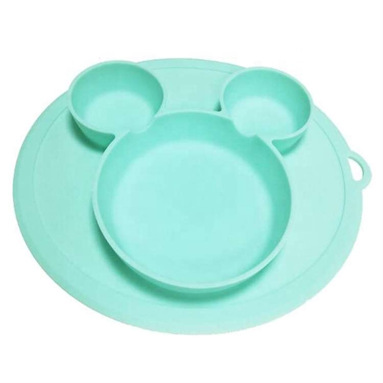 YK3038 Children's tableware Toddler feeding tableware Drop resistant dinner plate Silicone children's dinner plate