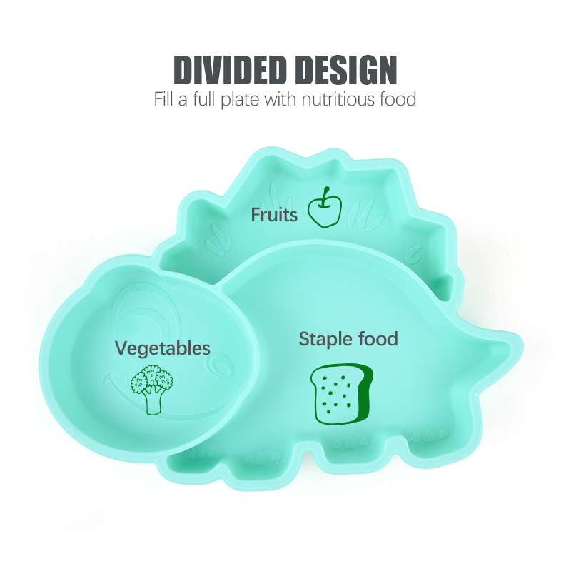 Hot Selling Silicone Plate Kinds Dinner Dish partition silicone frame suction children's dinner plate