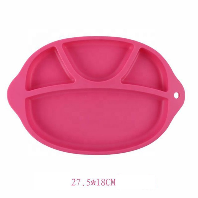 wholesale BPA free oval baby mat feeder silicone dinner food plate for kids and students