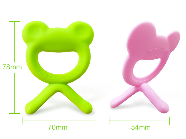 100% food grade baby silicone teether toys easy to hold ring training pacifier BPA free