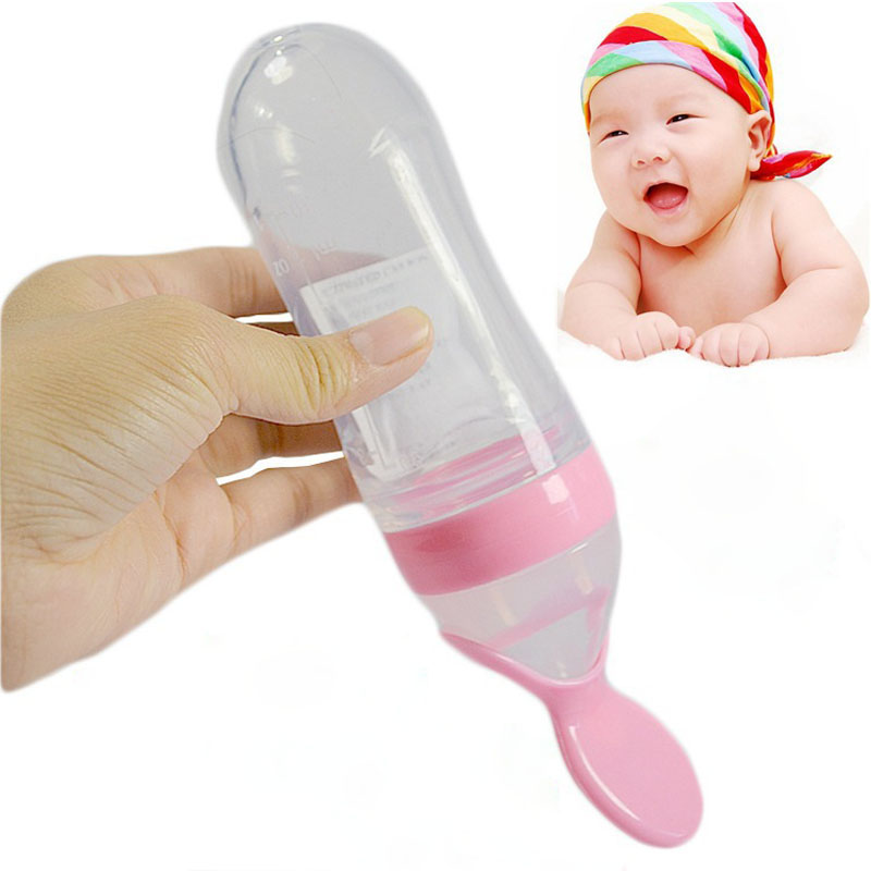 Silicone Baby Food Dispensing Squeeze Spoon Feeder for Cereal