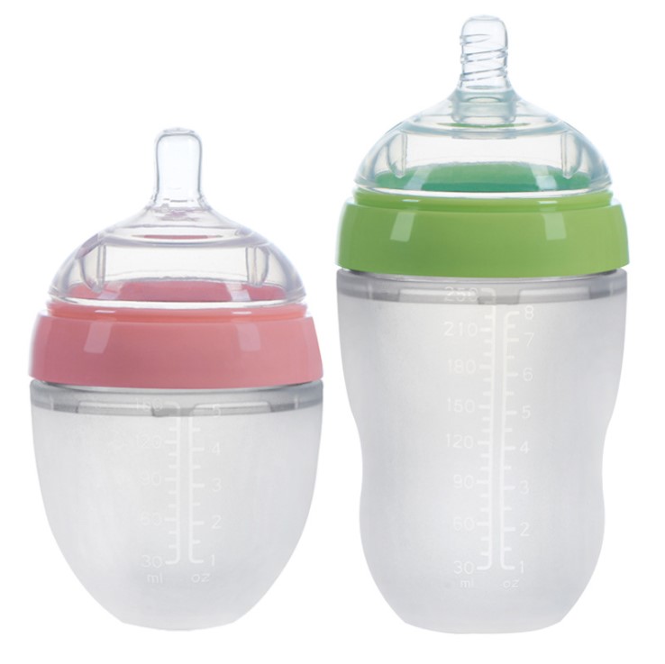 BPA Free 100% Food Grade Baby Bottle Manufacturer New Smart Hands Free Baby Silicone Bottle  Milk Feeding Baby Bottle