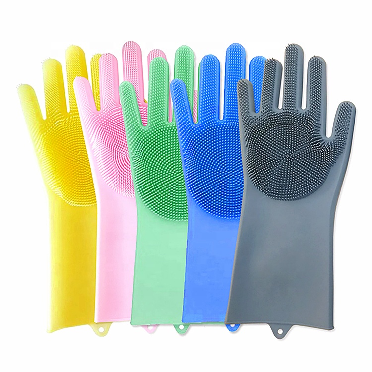 BPA Free Heat Resistant Non-stick Dishwashing Scrubber Silicone Magic Glove, Dishwashing Gloves, Stain Remover Gloves